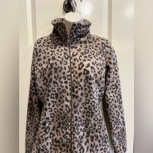 Leopard print fleece jacket. Small